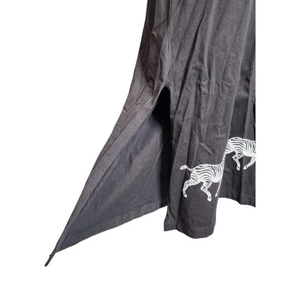 Vtg 90s Y2k TY Original Black White Zebra Cotton Maxi Side Slit Tank Dress M - Picture 4 of 7